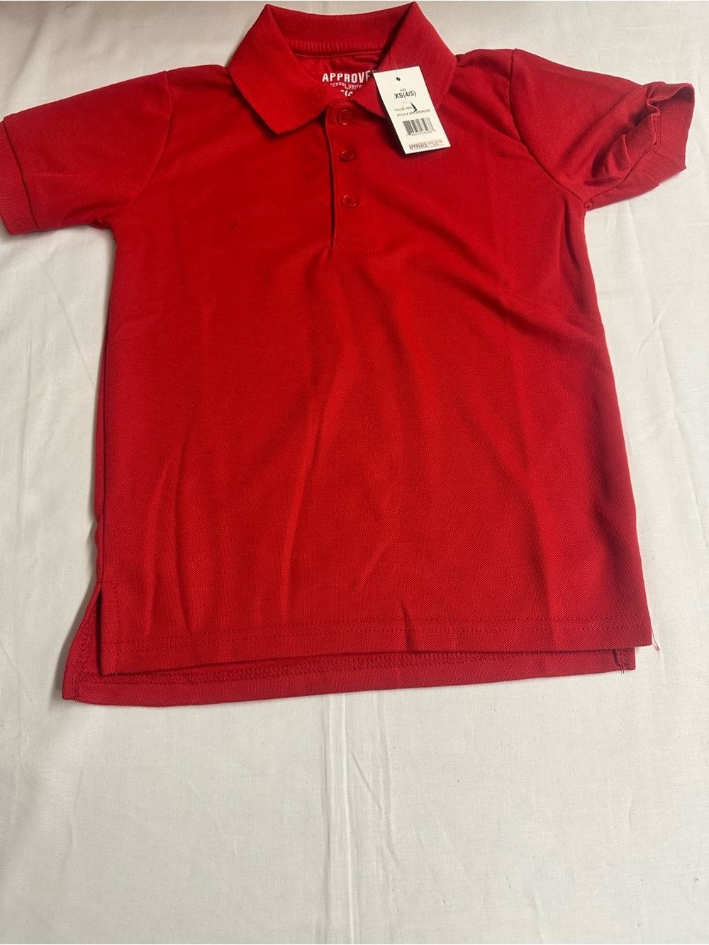 Start Kids Red Polo with Classic Button Placket